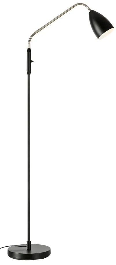 Čierna LED stmievateľná stojacia lampa s kovovým tienidlom (výška 140 cm) Patro – Markslöjd