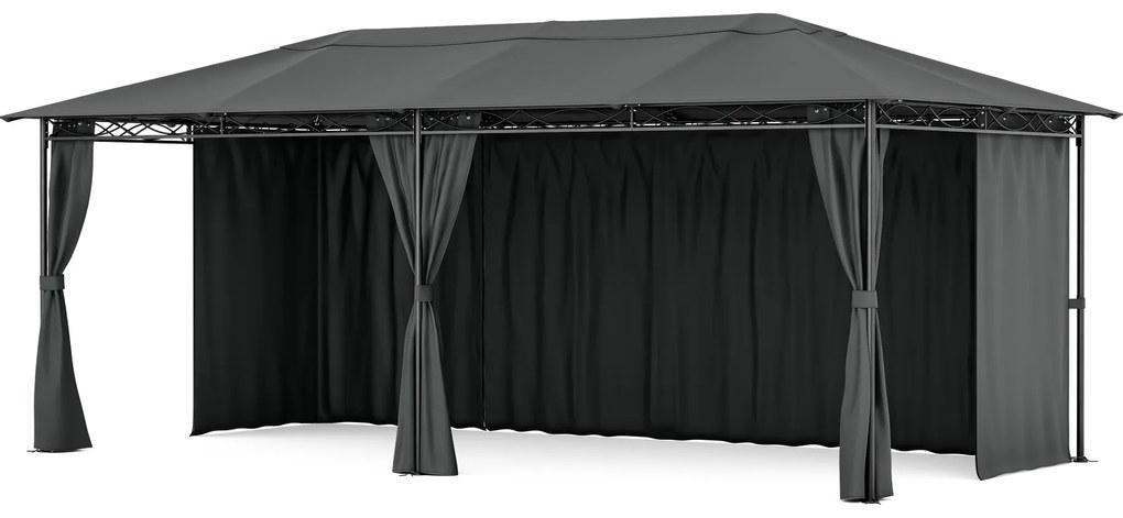 Blumfeldt Mondo 3x6 altánok s kovovým rámom a 4 bočnými stenami