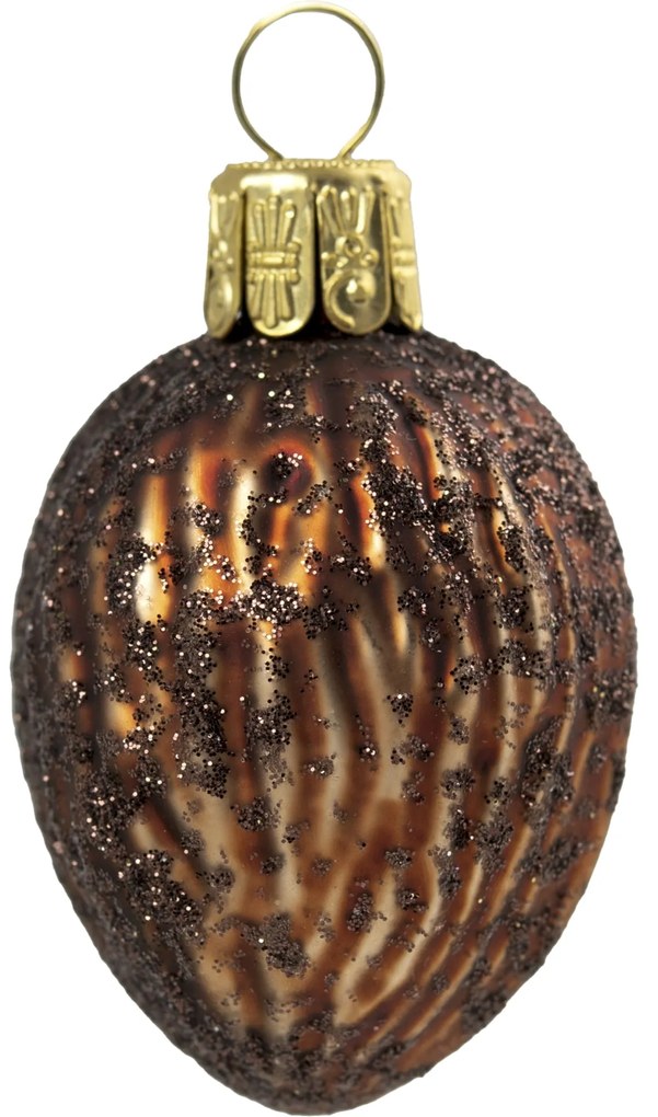 Bella Rose Sklenená vianočná ozdoba Ořech Hnědá Mat