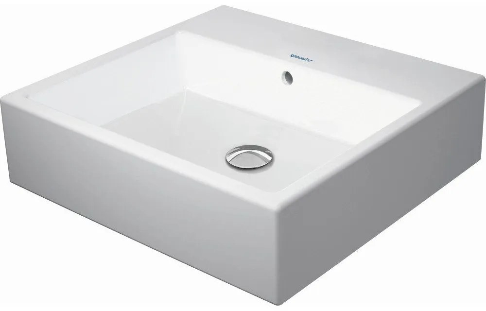 DURAVIT Vero Air obdĺžniková umývadlová misa bez otvoru, s prepadom, 500 x 470 mm, biela, s povrchom WonderGliss, 23525000601