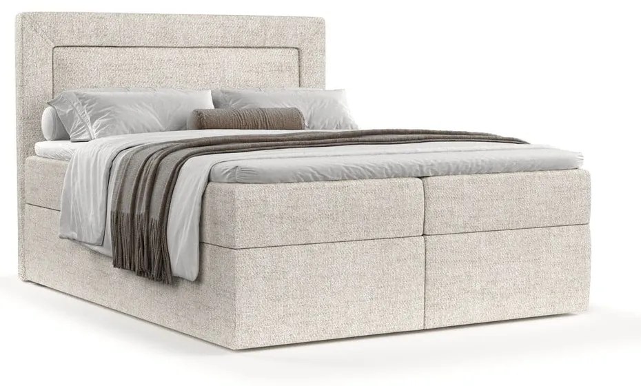 Krémovobiela boxspring posteľ s úložným priestorom 160x200 cm Imagine – Maison de Rêve