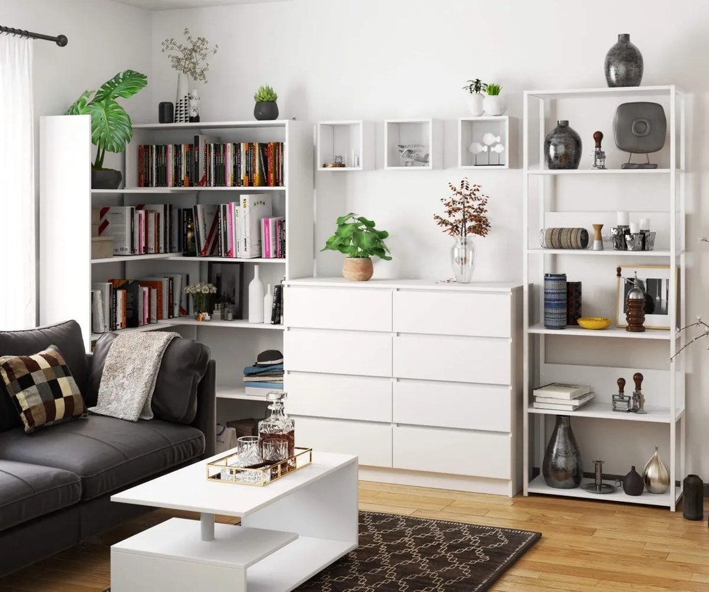 Regál LOFT 70 cm biely