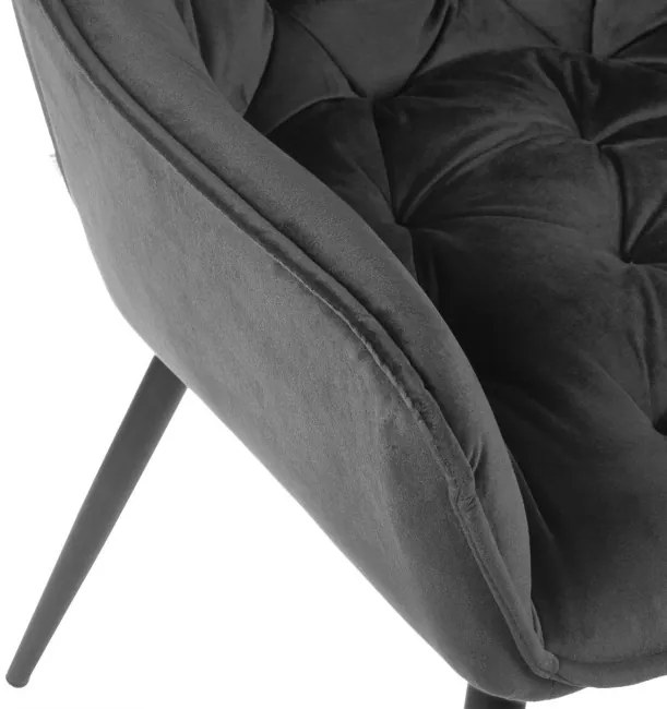 Jedálenská stolička CHERRY zamatová čierna ALL 999189