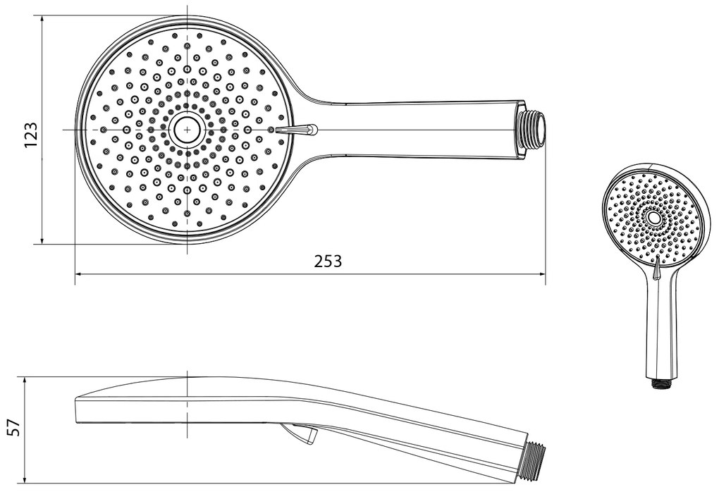 Sapho Sapho, Ručná masážna sprcha, 4 režimy, silikon trysky, priemer 123mm, chróm, 1204-10