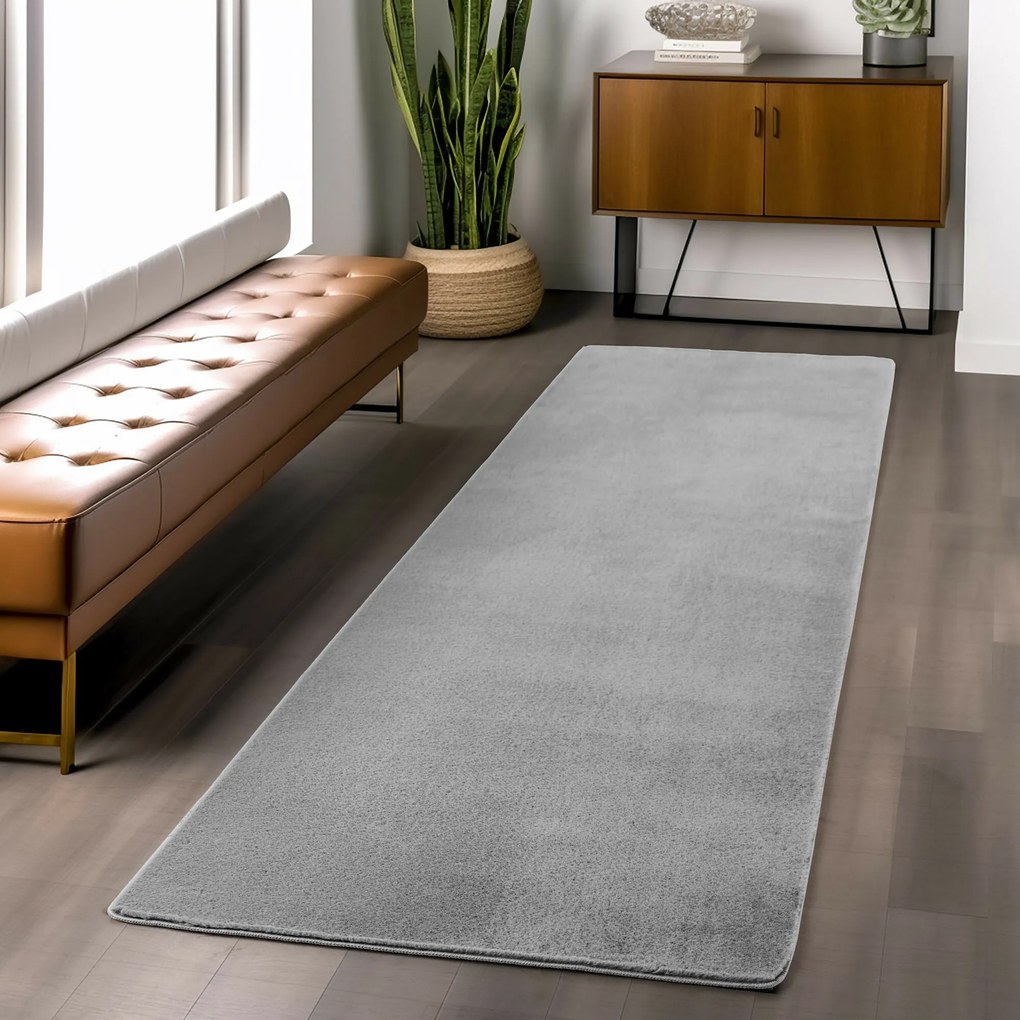 Ayyildiz, Koberec behúň Joy 1400 silver, 80x250, šedá, chodba / predsieň