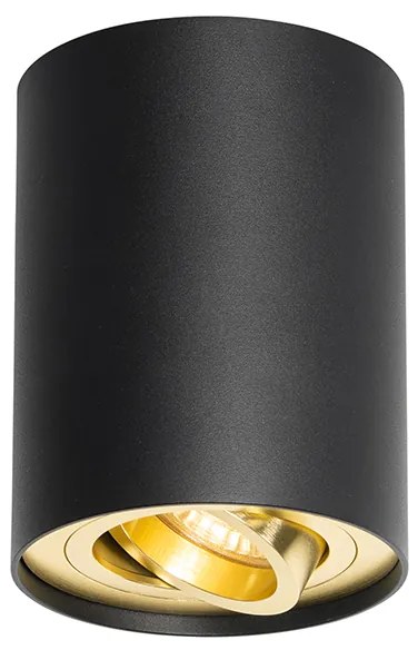 Stropné bodové svetlo čierne so zlatom otočné a naklápateľné - Rondoo up
