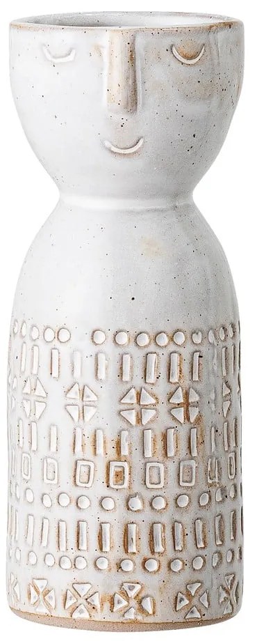 Biela váza z kameniny Bloomingville Geometric