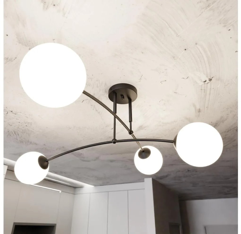 Luster na tyči PREGOS 4xE14/10W/230V čierna