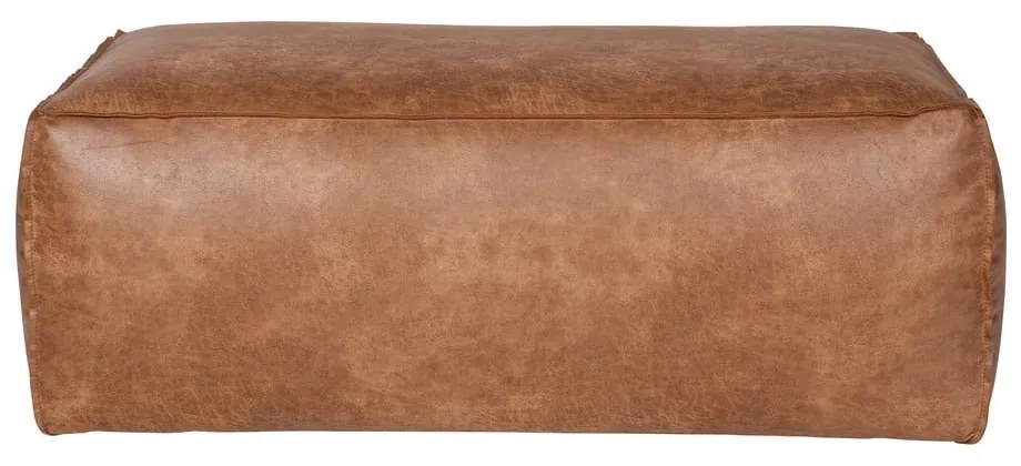 Koňakovohnedá podnožka z imitácie kože Rodeo – WOOOD