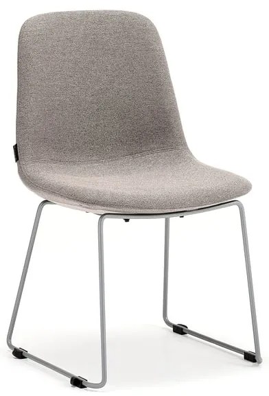 Stolička LANGLEY, nízky sedák, lyžinová podnož, stříbrná/šedohnedá