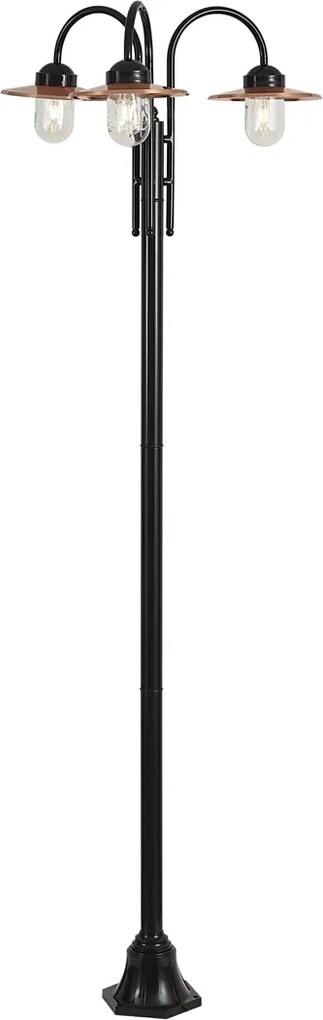Vonkajšia lampa medená 235 cm 3-svetlá IP44 - Mníchov