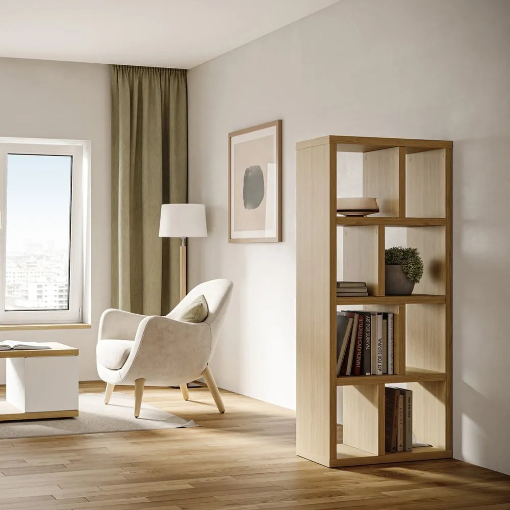 Knižnica v dekore duba v prírodnej farbe 70x159 cm Berlin – TemaHome