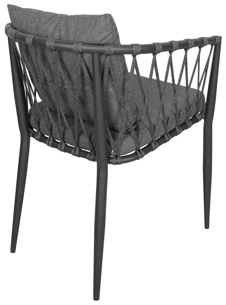 Tmavo sivé záhradné kreslo MADERA