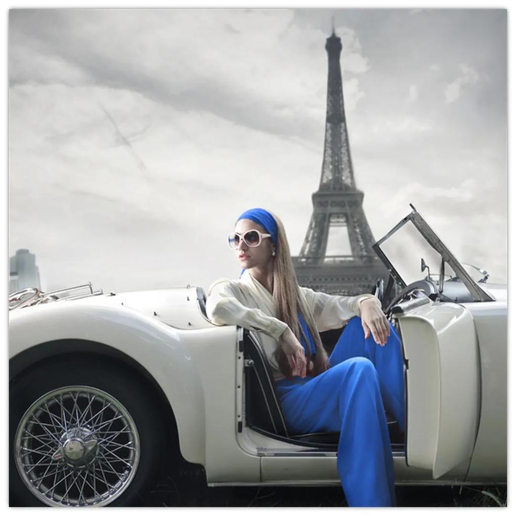 Obraz ženy u Eiffelovej veže
