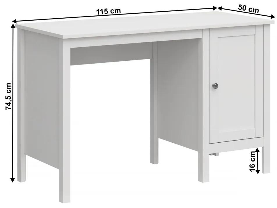Tempo Kondela PC stôl 1D/1155, biela, OLJE