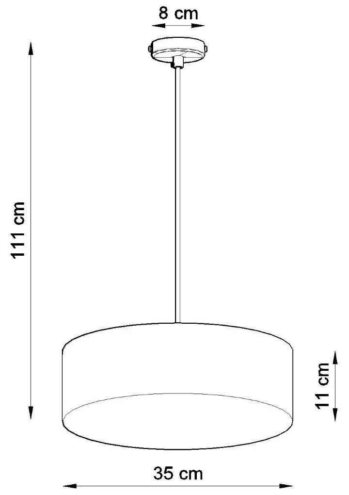 Závesné svietidlo Arena, 1x čierne plastové tienidlo, (biely plast), (fi 35 cm)
