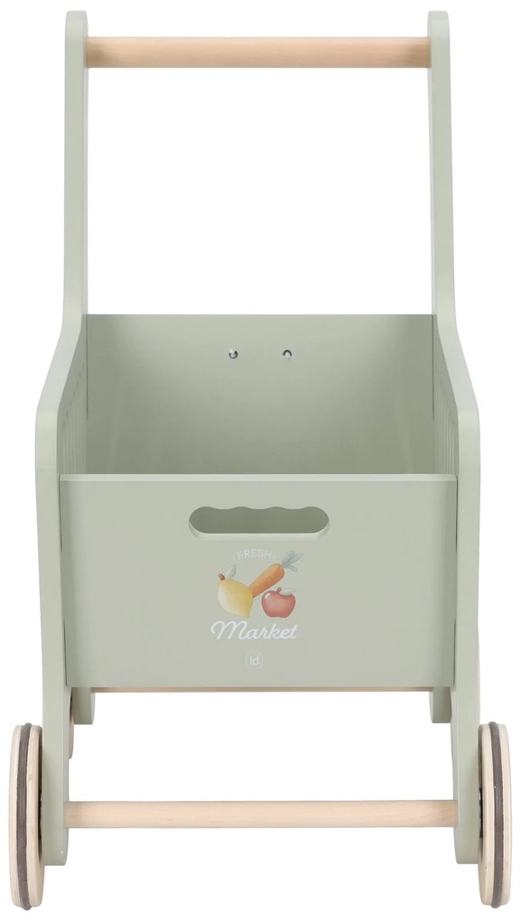 Nákupný vozík s doplnkami drevený