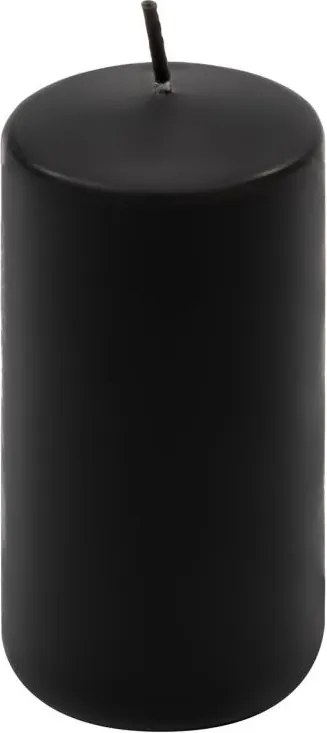 Čierna parafínová sviečka 10 cm, 20 h horenia, sada 8 ks