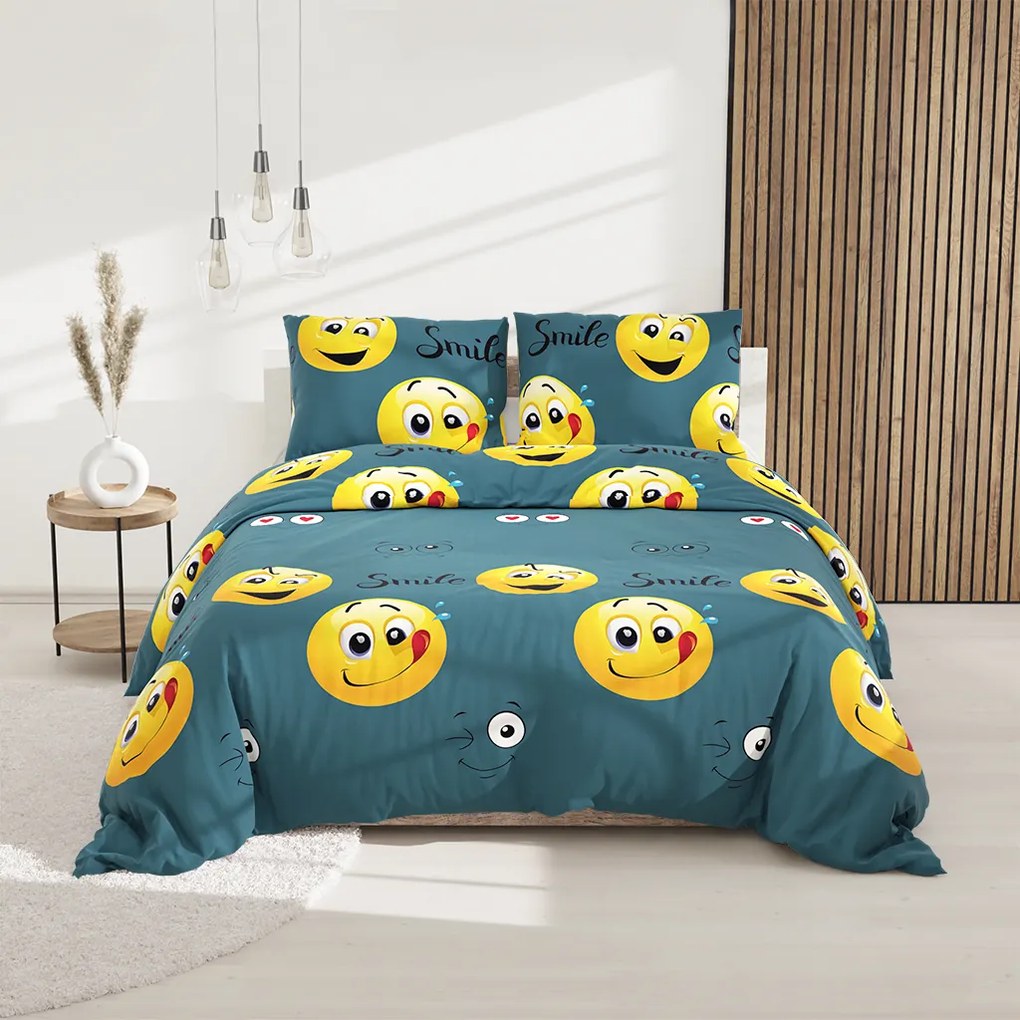 Bavlnené obliečky SMILE zelené