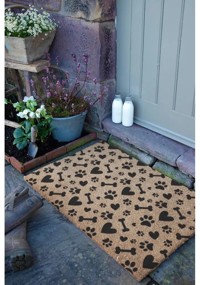 Rohožka z kokosového vlákna 60x90 cm Paws and Bones – Artsy Doormats