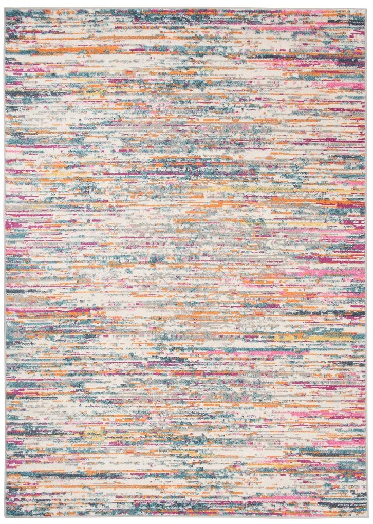 Kusový koberec AZUR static - šedý/ružový/modrý