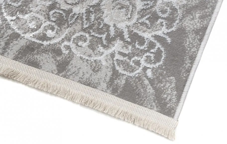 Moderný bielo-sivý dizajnový interiérový koberec so vzorom Šírka: 80 cm | Dĺžka: 150 cm