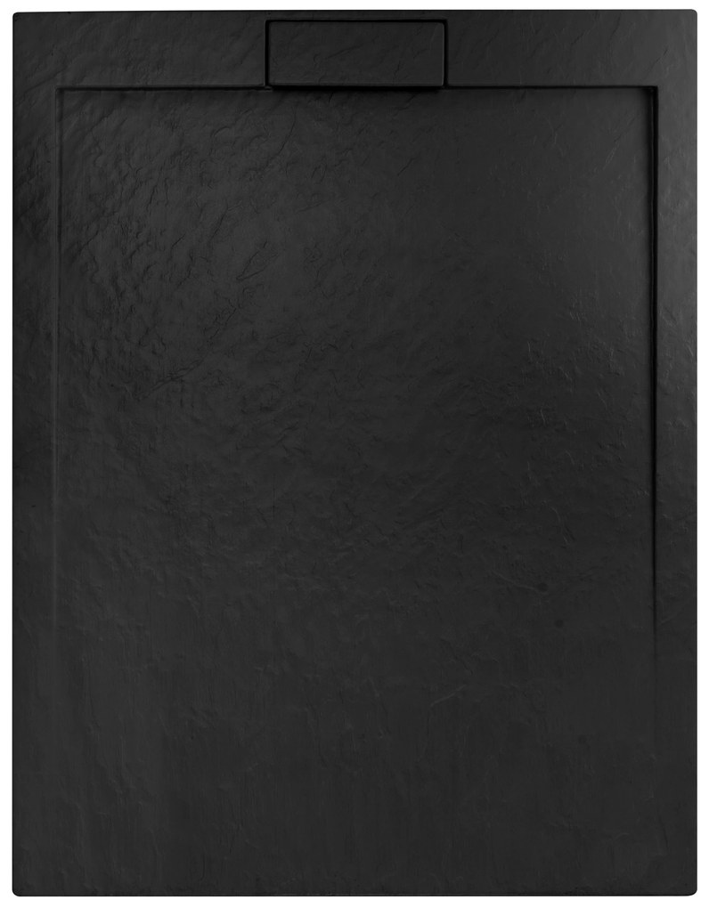Rea Grand Black, sprchová vanička z minerálneho kameňa 100x80x3,5 cm, čierna matná, REA-K4593