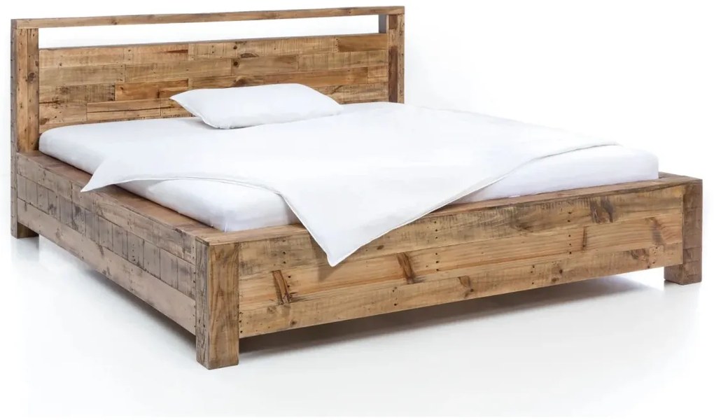 furniture-nabytek.cz - Masívna posteľ Havelock z recyklovanej borovice, lakovaná, hnedá