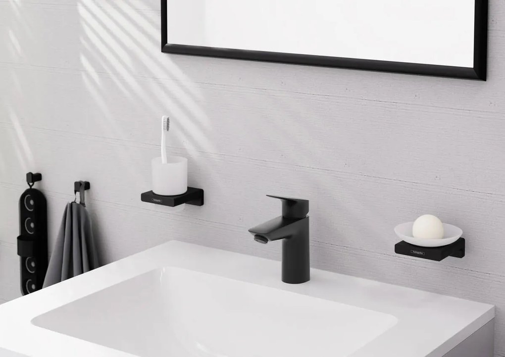 Hansgrohe Logis, páková umývadlová batéria 100 CoolStart bez odtokovej súpravy, čierna matná, HAN-71103670