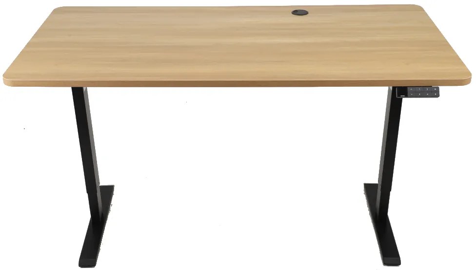 Výškovo nastaviteľný elektrický stôl BestBerg BBAT-16BWD / rozmer 160x80 cm / výška 85-130 cm / čierna/drevo