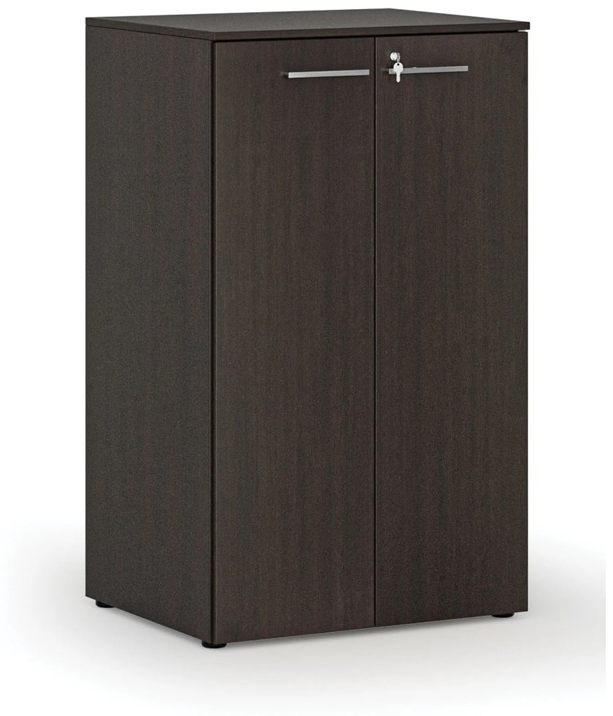 Kancelárska skriňa s dverami PRIMO WOOD, 3 police, 1335 x 800 x 640 mm, wenge