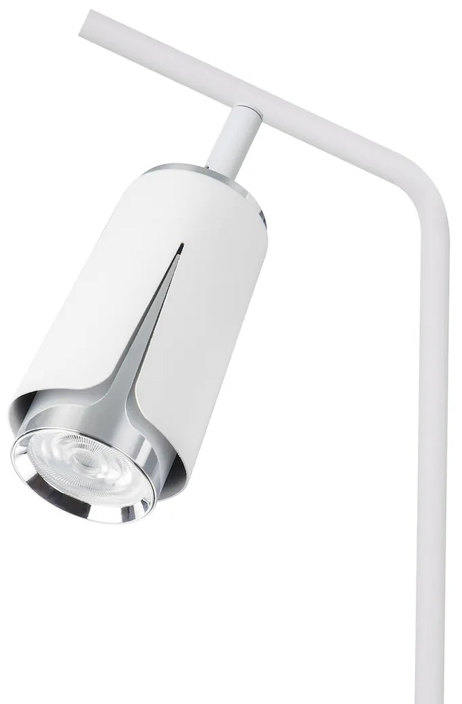 Stolná lampa Flower, 1x biele/chrómové kovové tienidlo, w