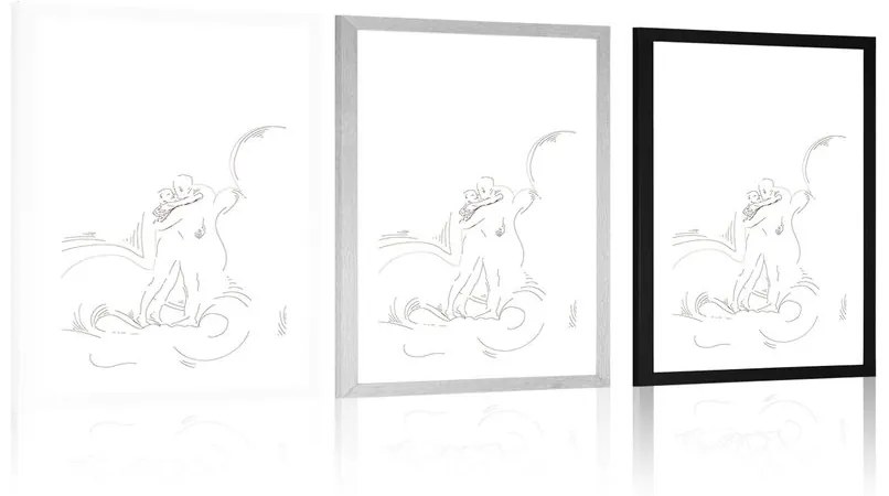 Plagát s paspartou sila skutočnej lásky - 20x30 silver