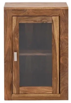 furniture-nabytek.cz - Masívna nástenná skrinka do kúpeľne Lagos z palisandra, lakovaná, hnedá – 46×25×70 cm