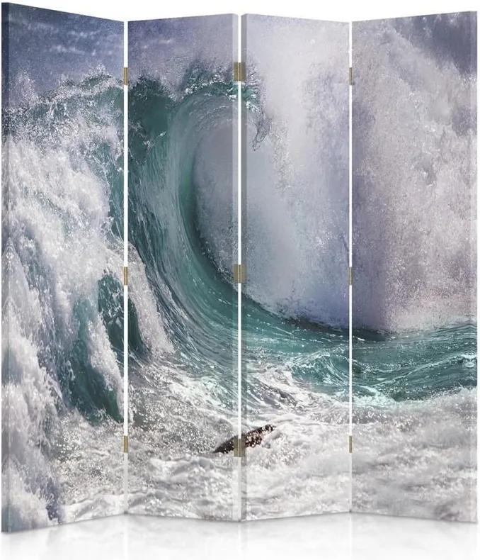 CARO Paraván - An Upset Wave | štvordielny | obojstranný 145x180 cm