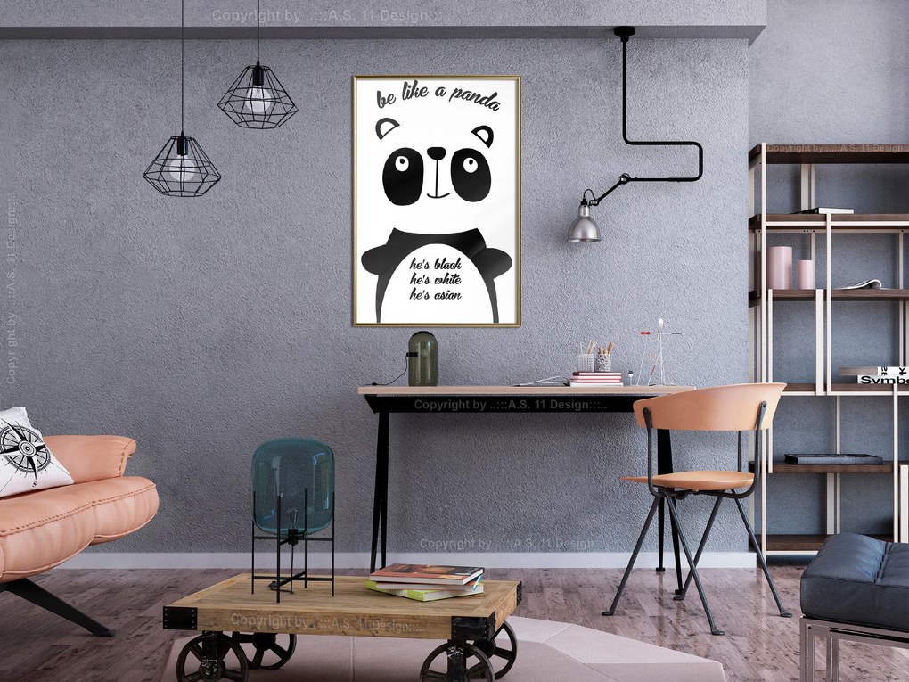 Artgeist Plagát - Be Like a Panda [Poster] Veľkosť: 40x60, Verzia: Čierny rám