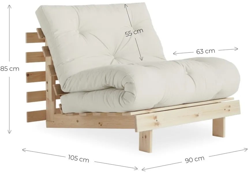 Sivobéžové rozkladacie ľanové kreslo Roots – Karup Design