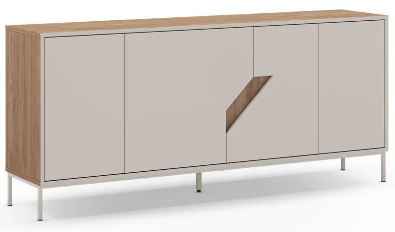 Komoda v dekore duba v krémovo-prírodnej farbe 180x80x40 cm Lilou – Marckeric