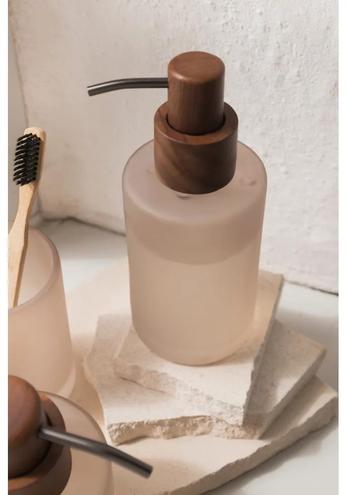 Béžový sklenený dávkovač mydla 280 ml Modest – Mette Ditmer Denmark