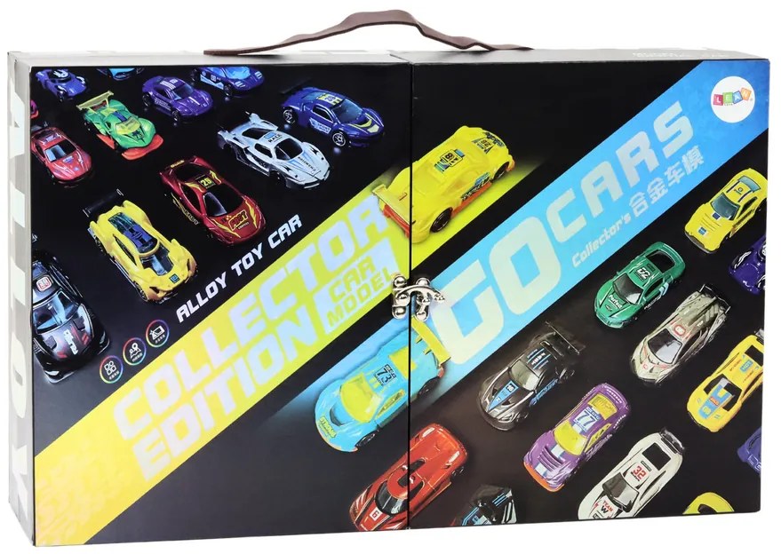 LEAN TOYS Sada športových áut v kufri, doplnky - 50 kusov