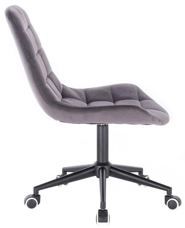 LuxuryForm DESIGN Stolička PARIS VELUR na čiernej podstave s kolieskami - šedá
