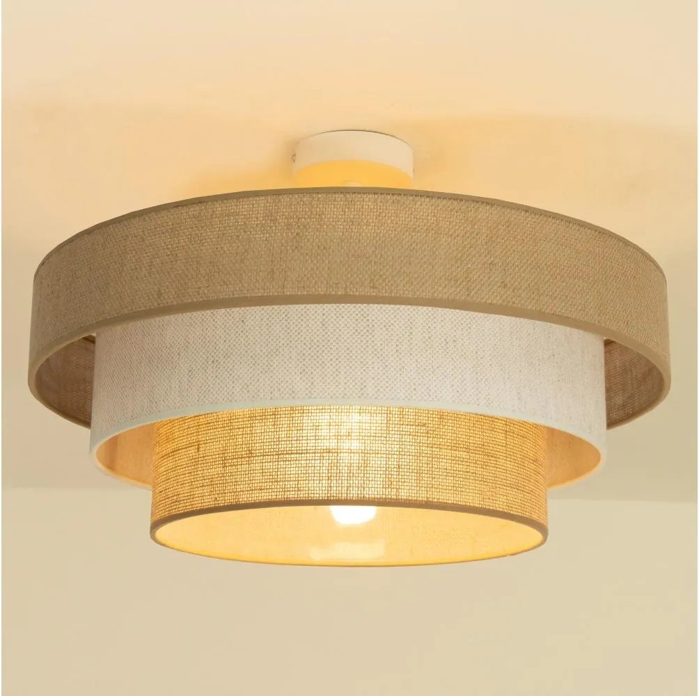 Prisadený luster WENTA 1xE27/60W/230V pr. 50 cm juta/krémová