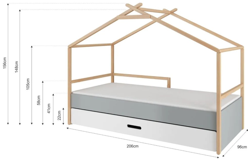 PROXIMA.store - Detská posteľ TEEPEE so šuflíkom 90x200 - Bellamy