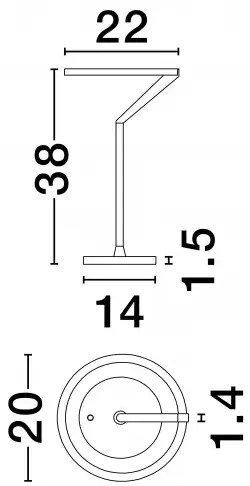 LED stmievateľná stolná lampa Tilia