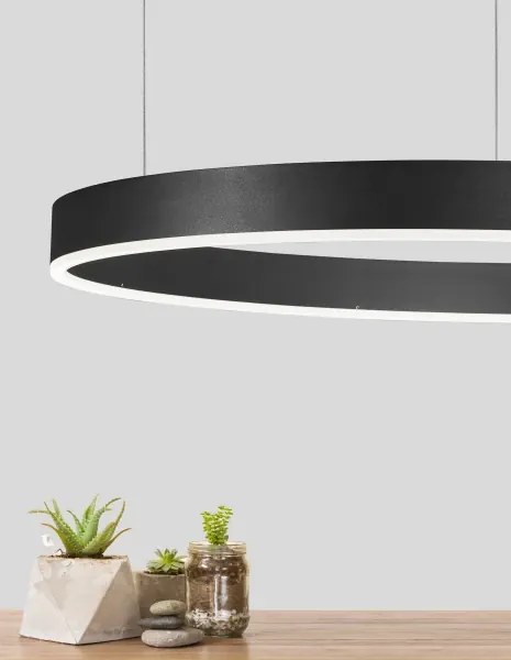 LED luster Motif 80 čierne stmievateľné