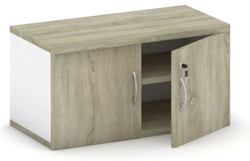 Nadstavba 2-dverová MIRELLI, 800 x 400 x 400 mm, biela/dub sonoma