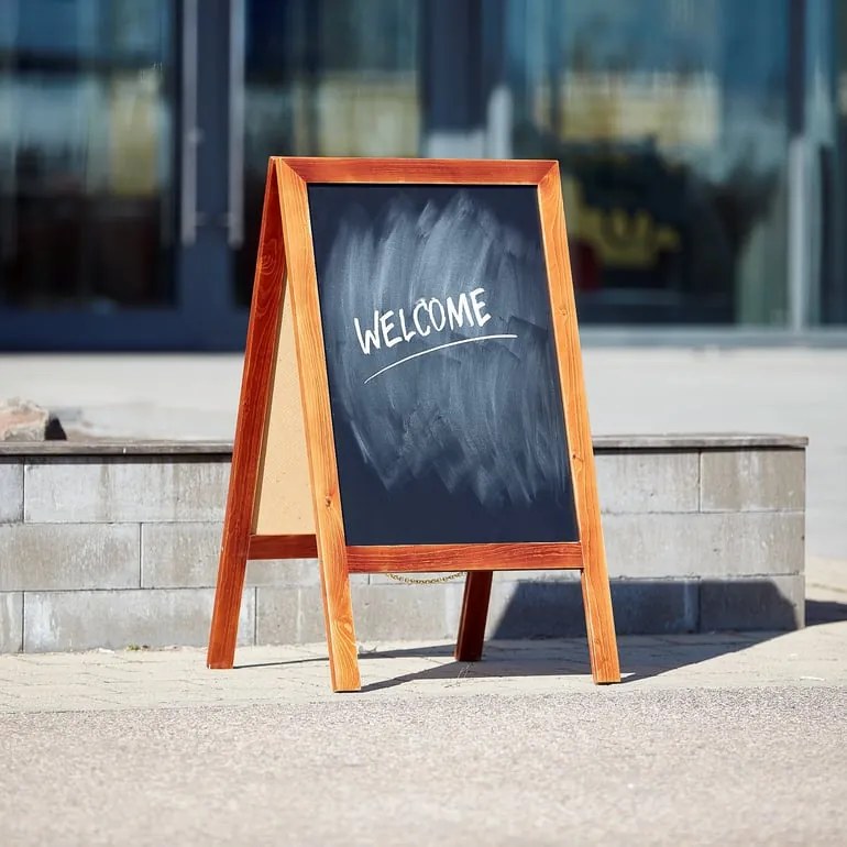 Skladacia tabuľa s dreveným rámom, 700x500 mm