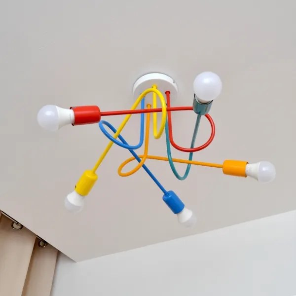 LED Detský prisadený luster OXFORD 5xE27/15W/230V