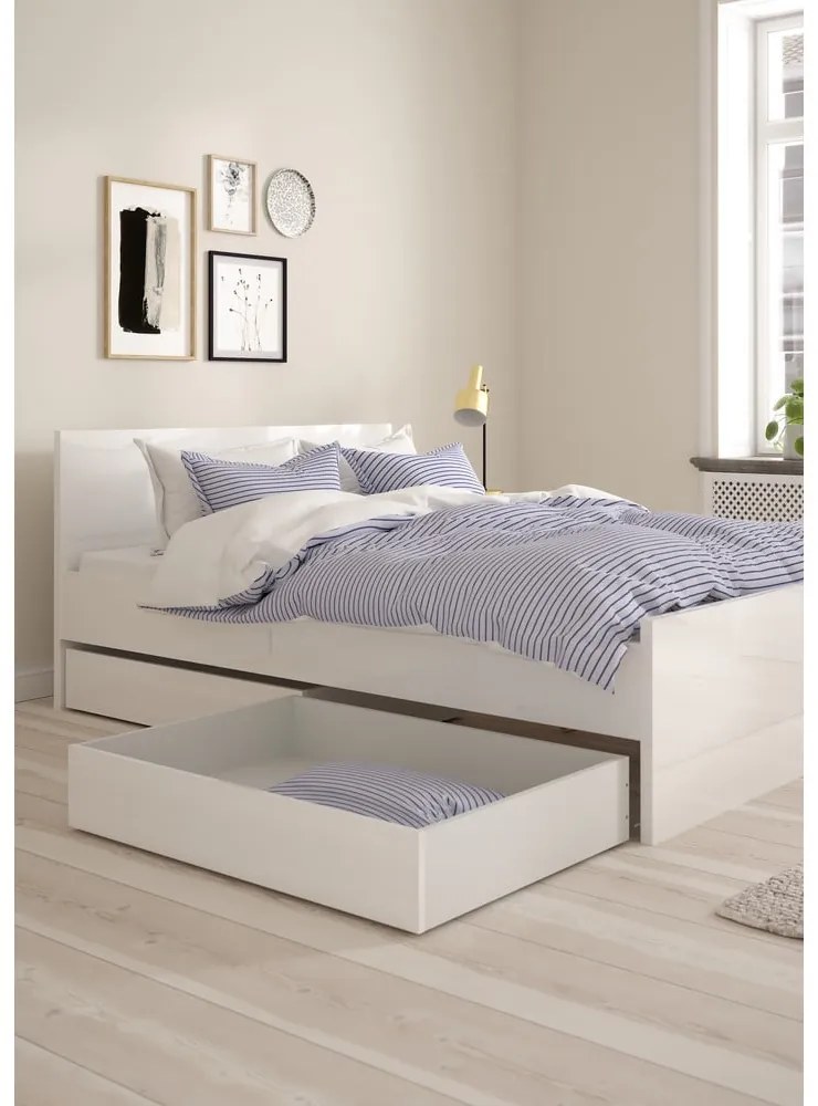 Biele zásuvky pod posteľ v súprave 2 ks 90x190/140x190 cm Naia – Tvilum