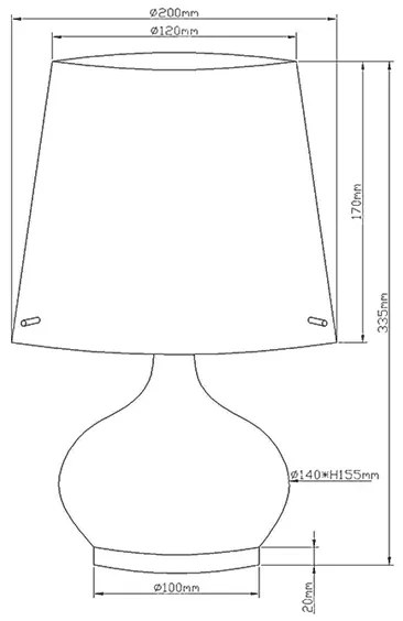 Fabas Luce 2533-34-102 - Stolná lampa ADE 1xG9/25W/230V + 1xE14/60W